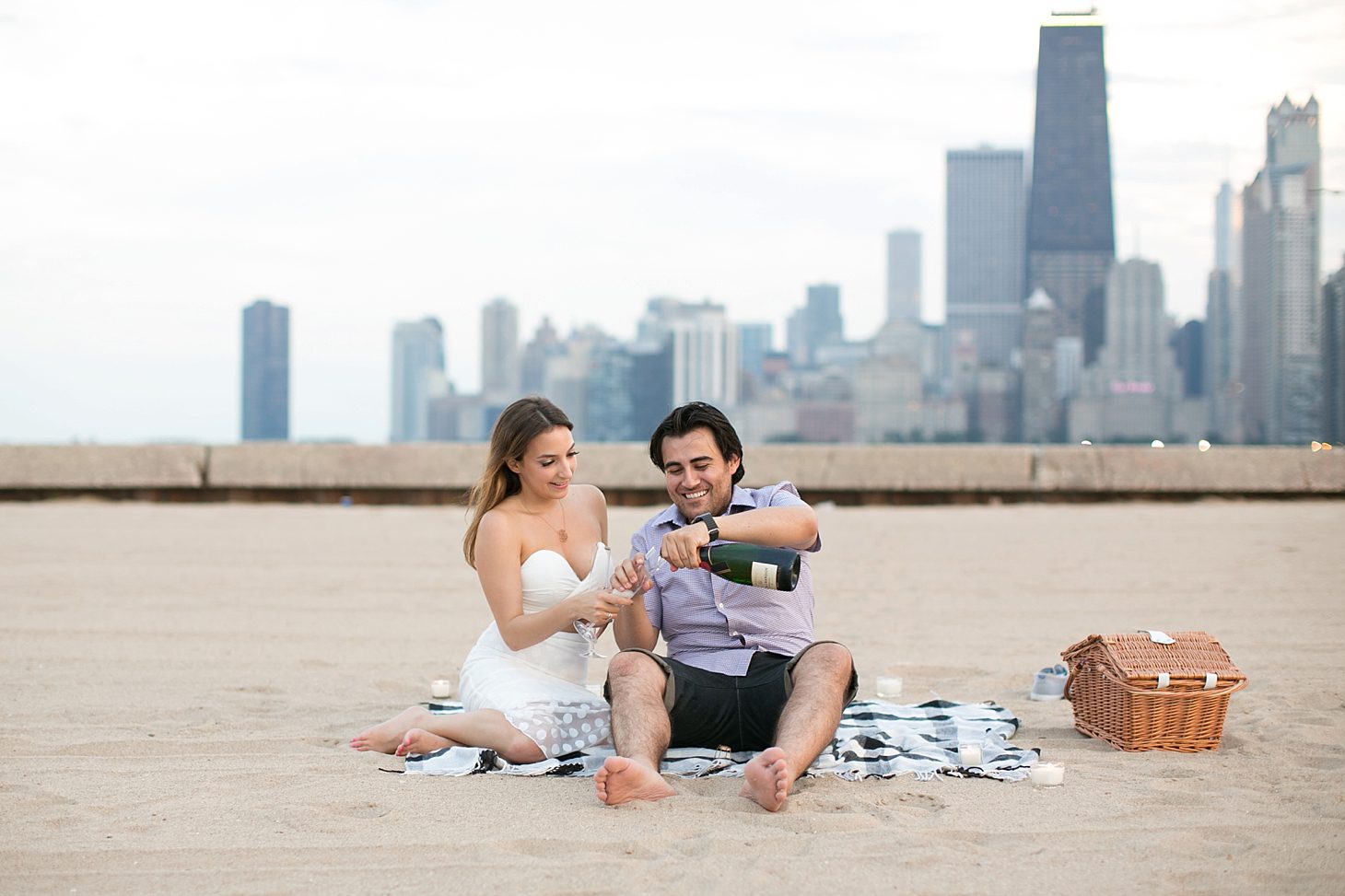 Chicago Skyline North Avenue Beach Engagement Session by Christy Tyler Photography_0001