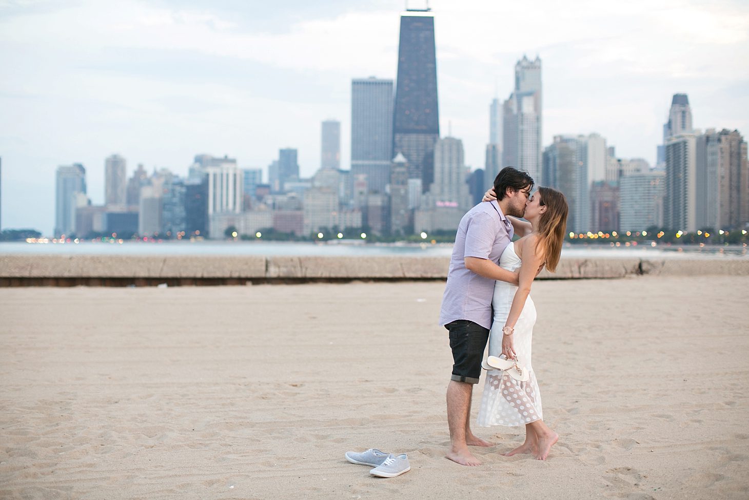 Chicago Skyline North Avenue Beach Engagement Session by Christy Tyler Photography_0005