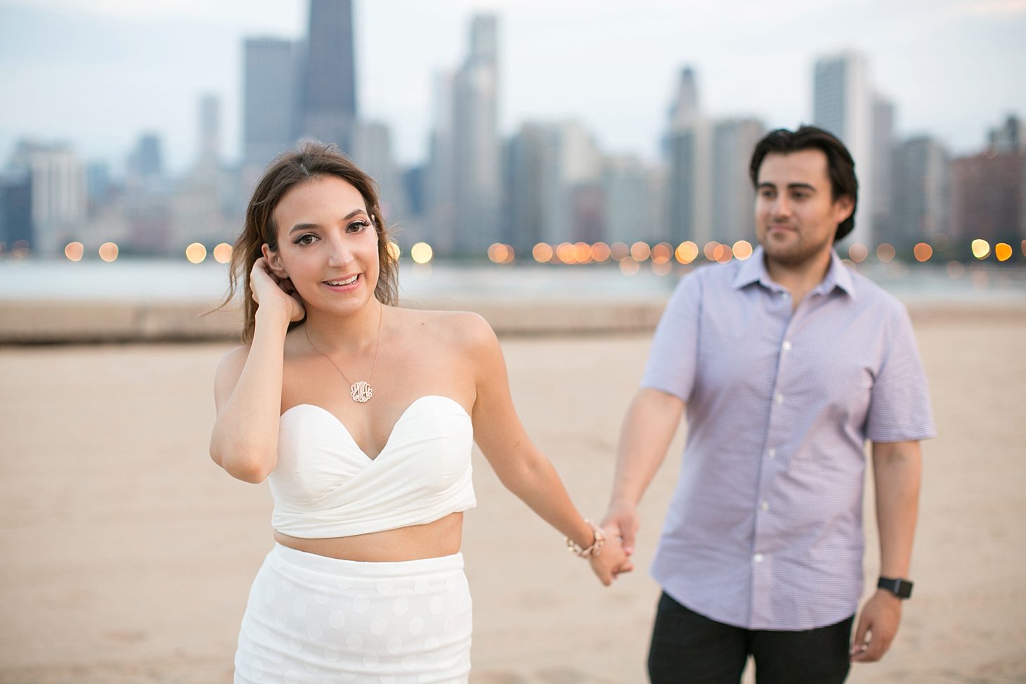Chicago Skyline North Avenue Beach Engagement Session by Christy Tyler Photography_0009