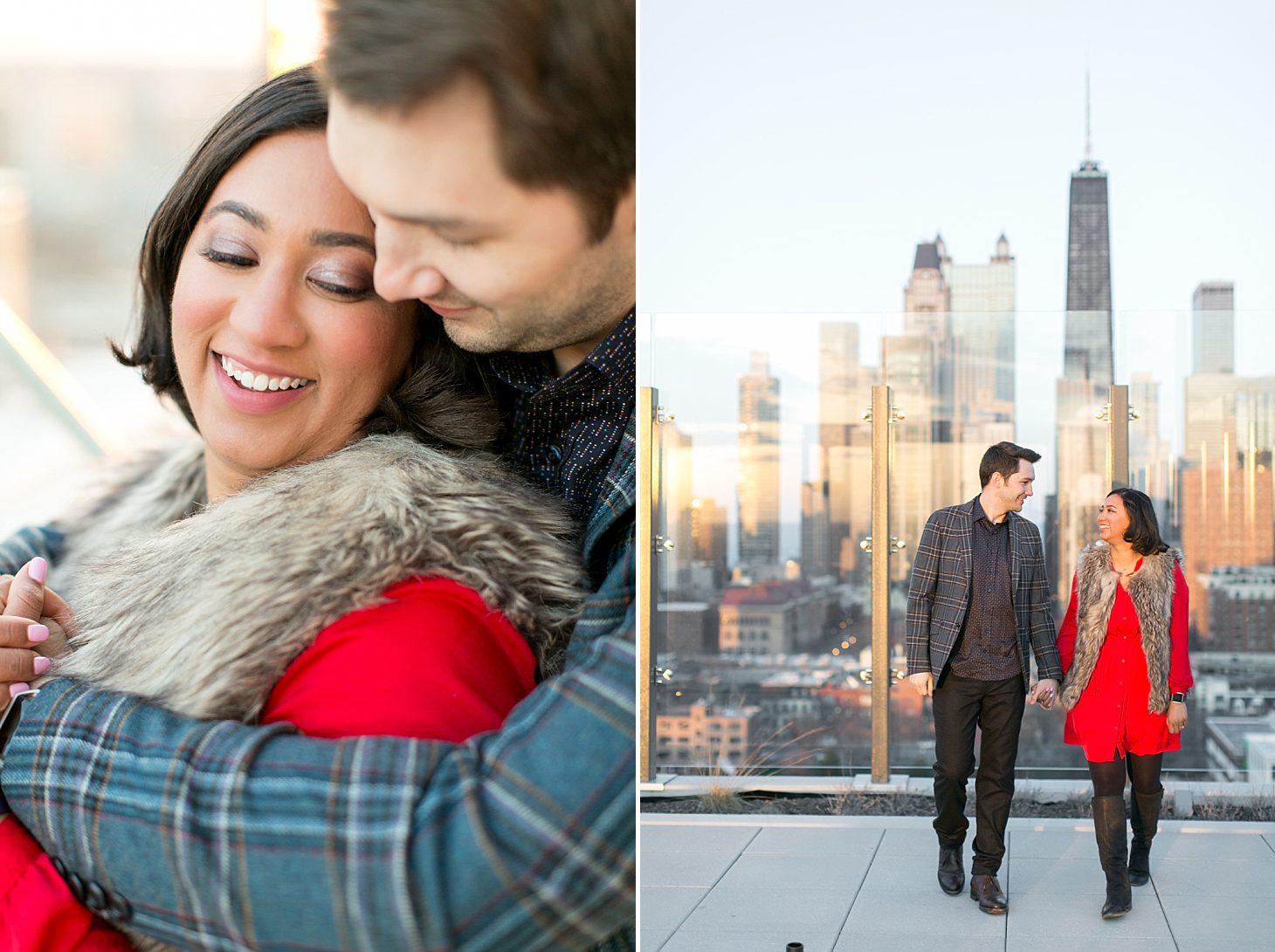 Riverwalk and Rooftop Chicago Engagement_0016