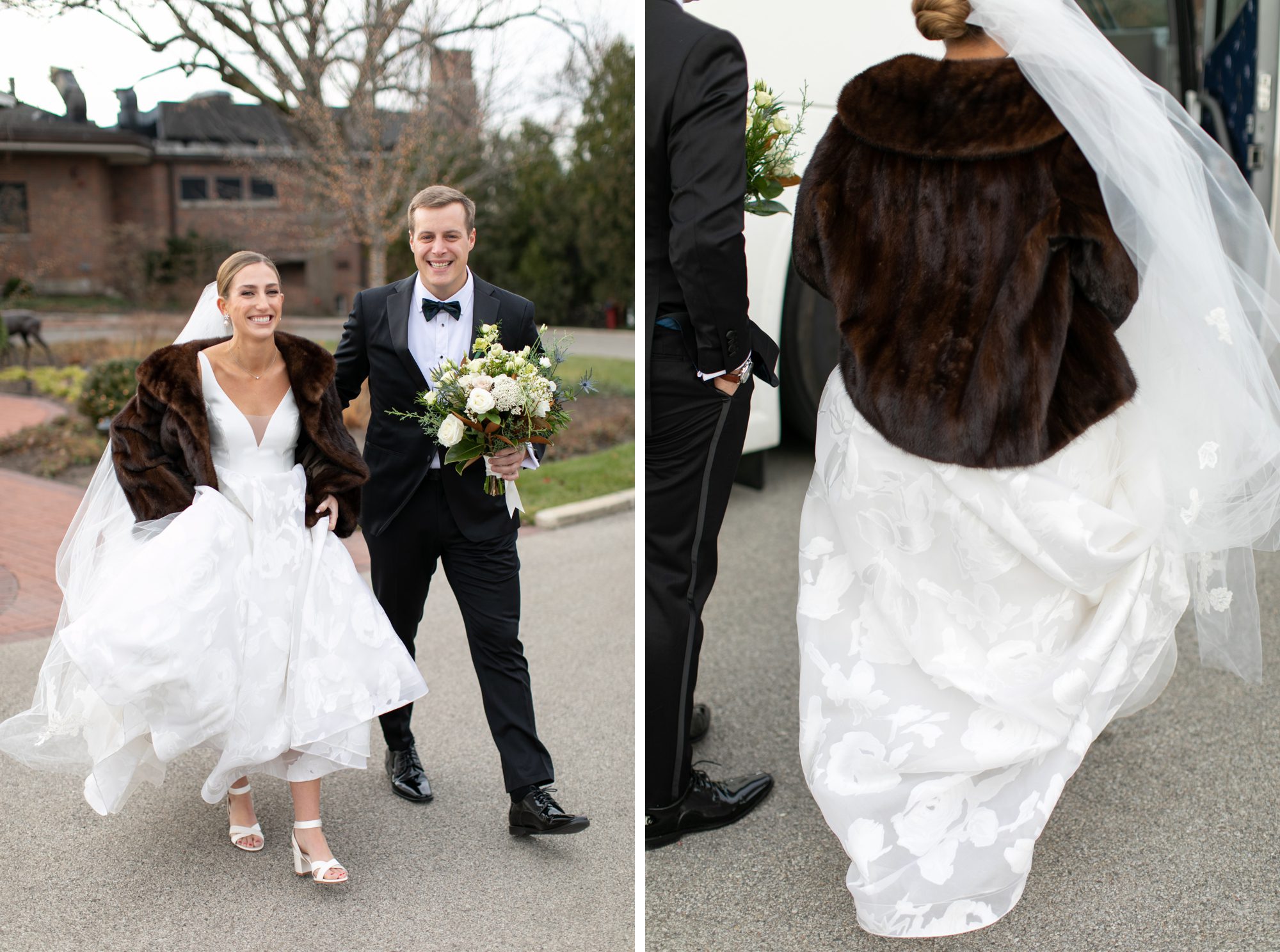 the bride and groom had a gorgeous Chicago winter wedding