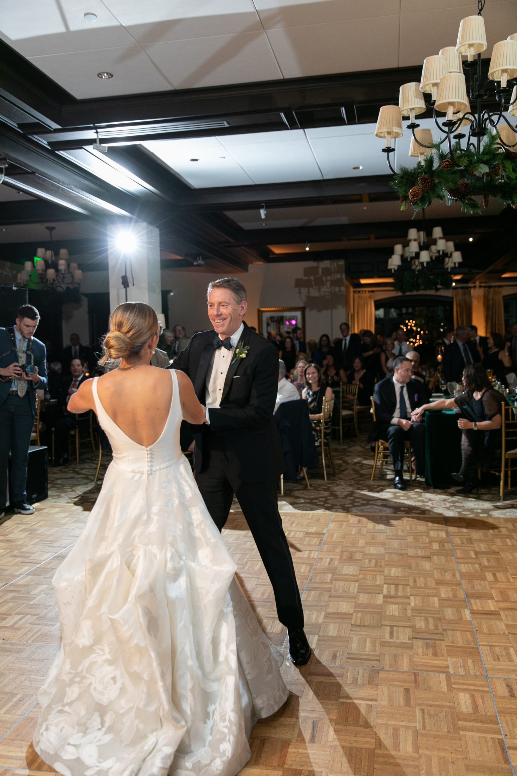 the bride shared a sweet first dance with her father.