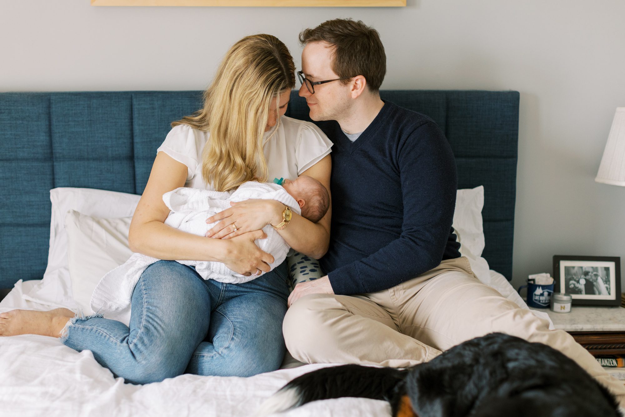 newborn baby during family photoshoot