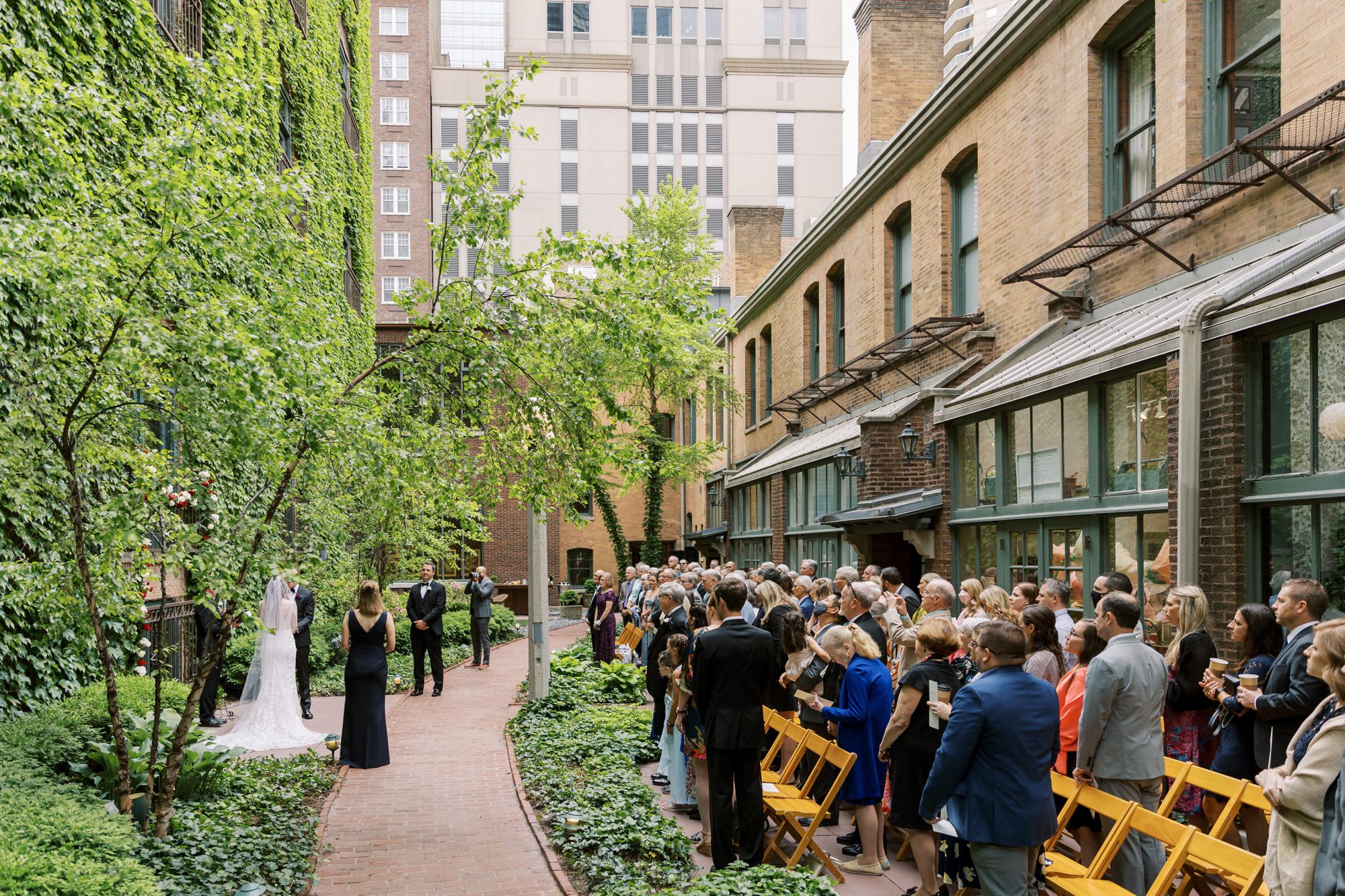 Outdoor wedding ceremony at the Ivy Room wedding