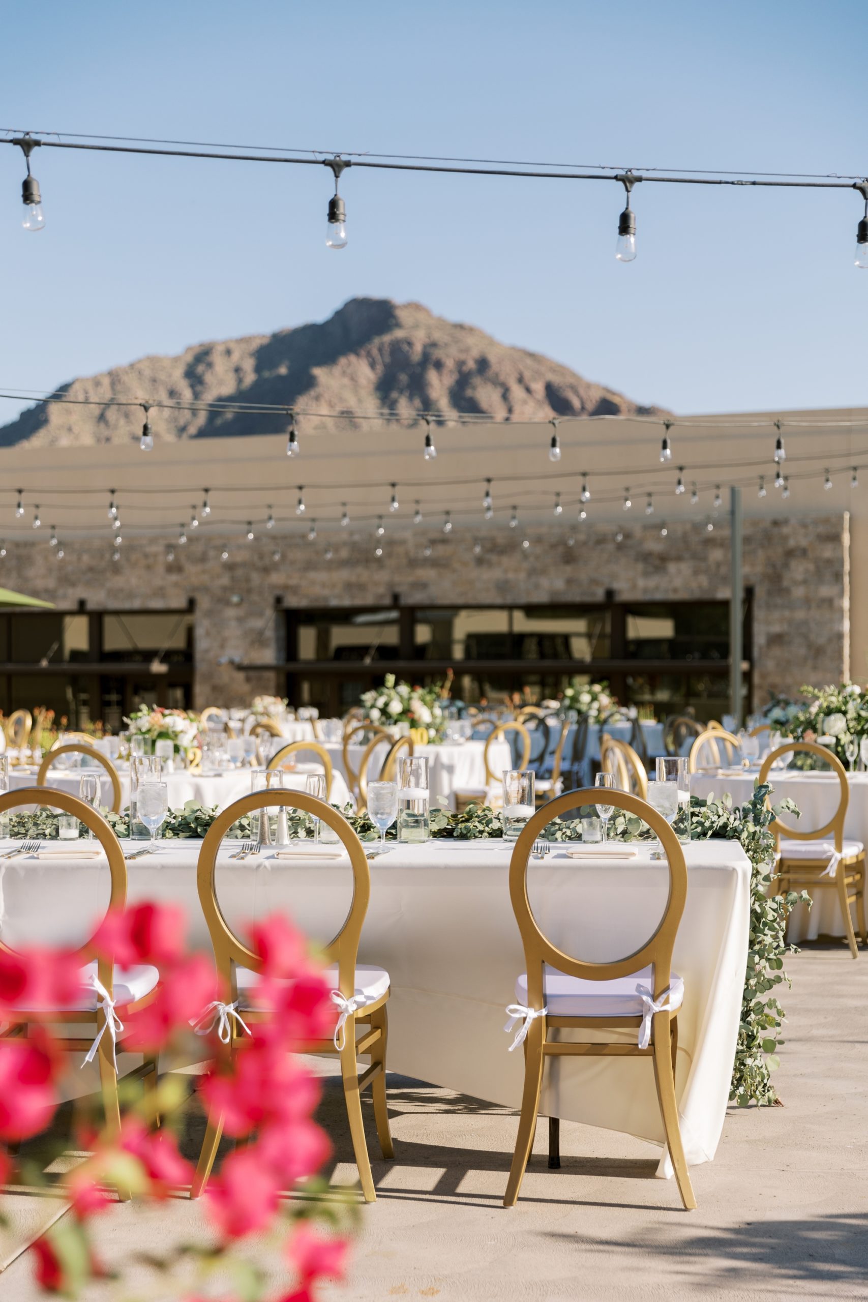 The outdoor reception setup at the Camelback Inn in Scottsdale wedding