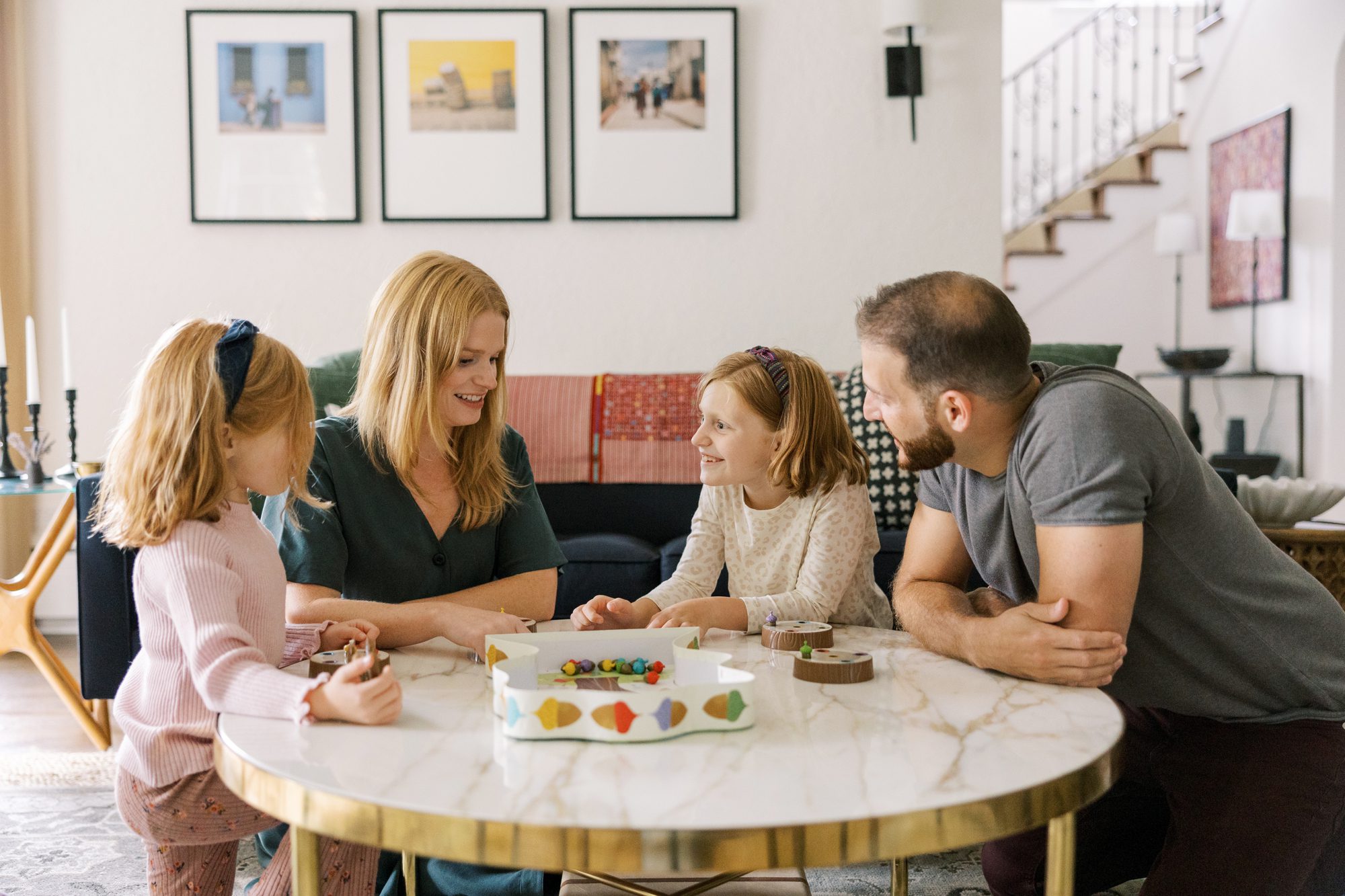 The family played games together during the Chicago home lifestyle photos