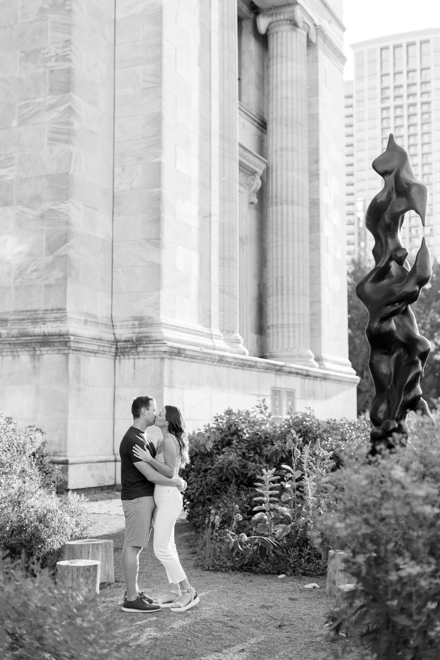 The couple posed for their Chicago Museum Campus engagement photos.