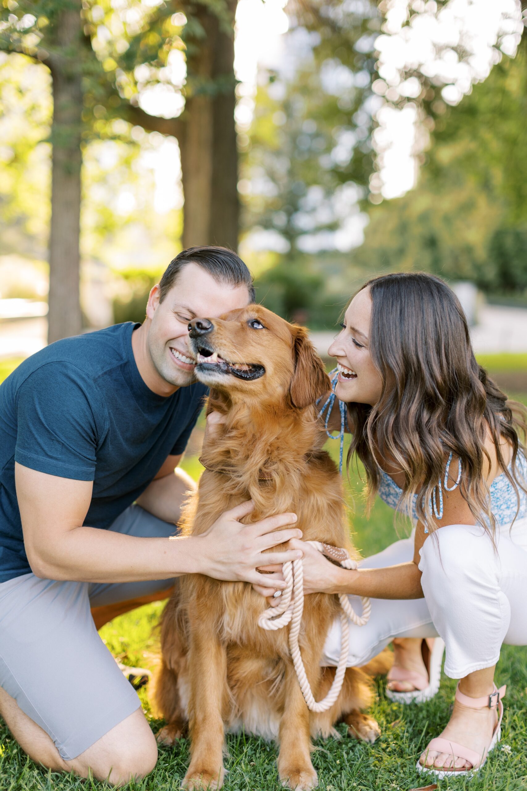 These were the sweetest engagement photos with a Golden Retriever