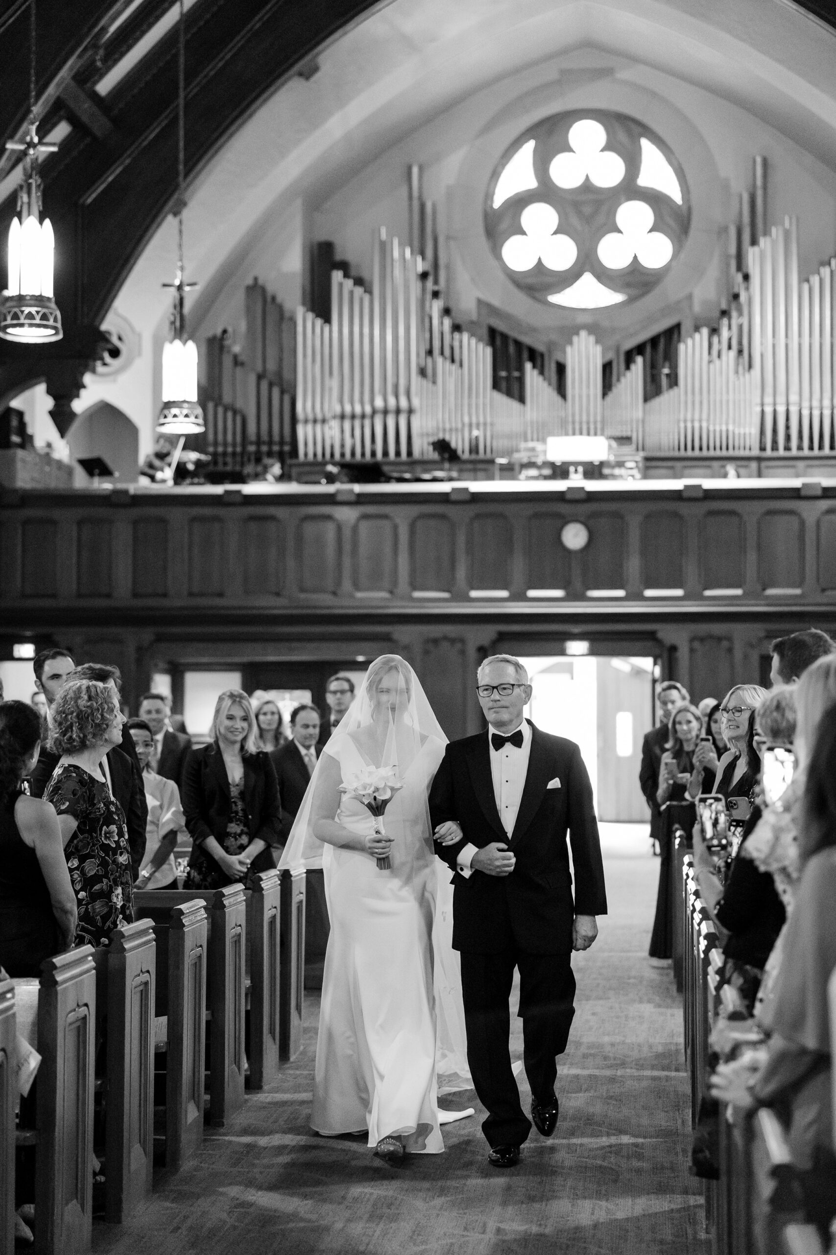 Bride's father walked her down the aisle at her Chicago wedding