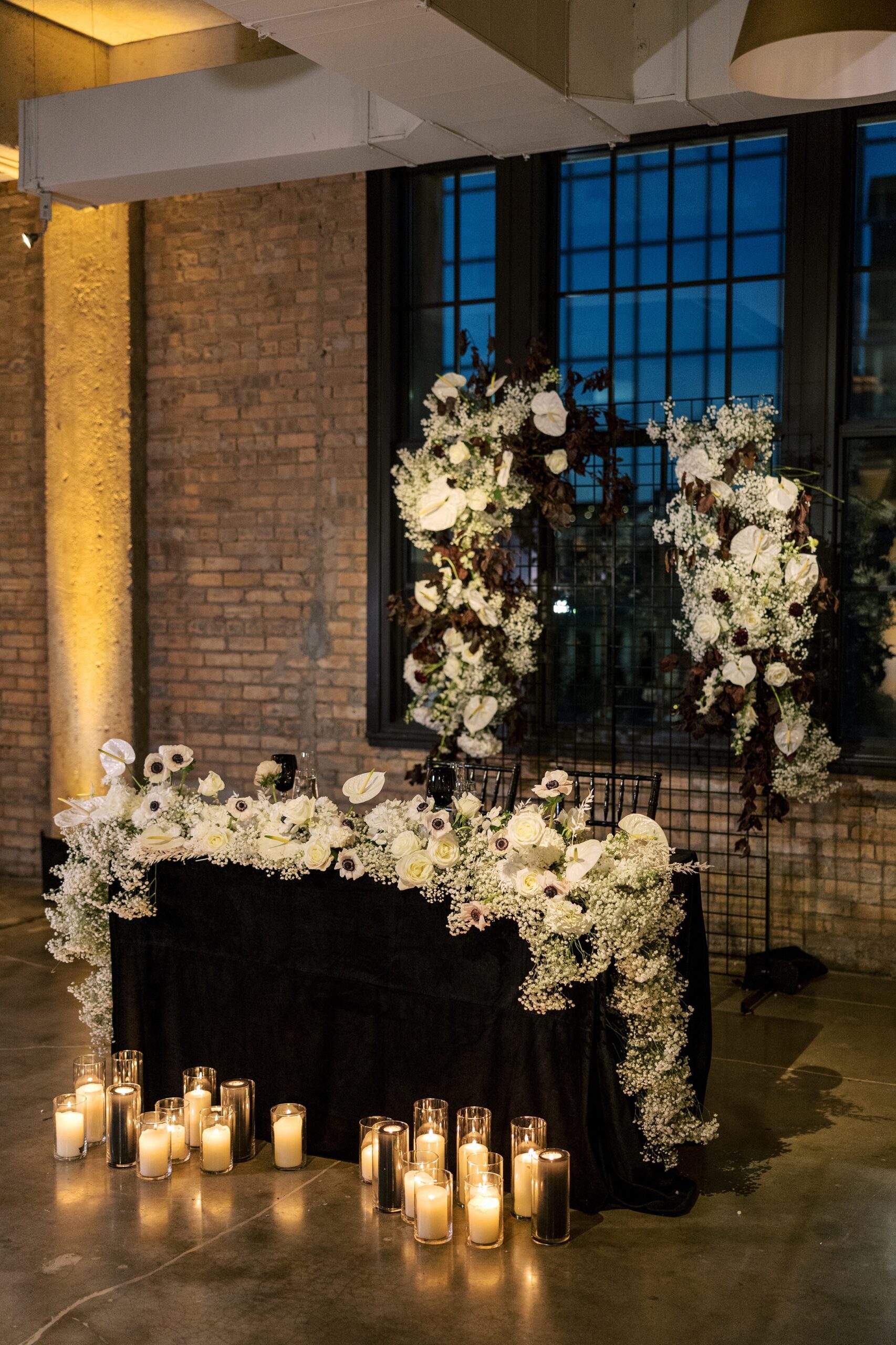 Sweetheart table for the Old Post Office Chicago wedding reception