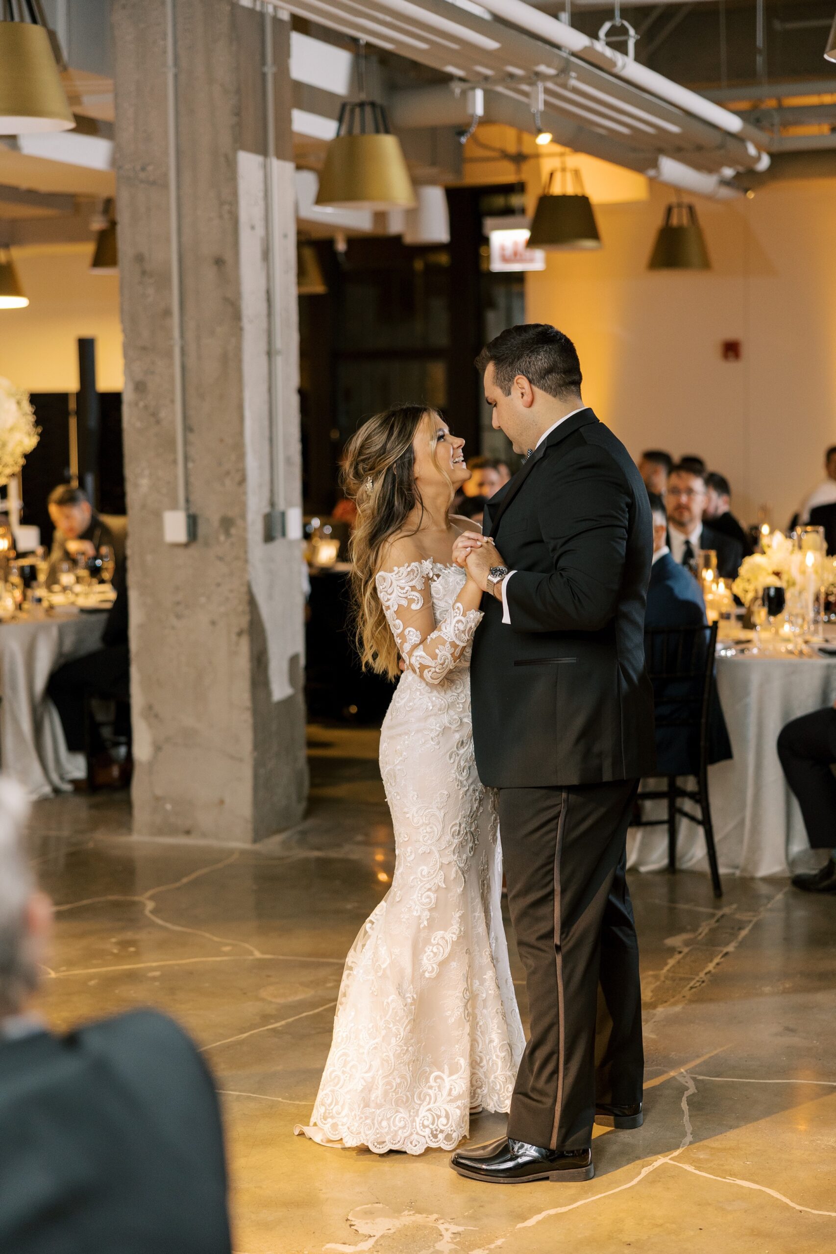 Bride and groom first dance at Chicago wedding