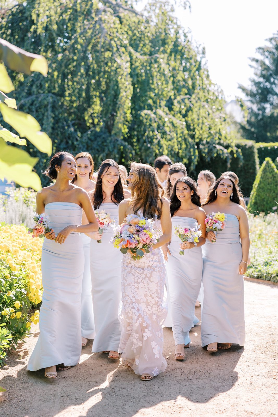 Bridesmaids at the Chicago Botanic Garden wedding