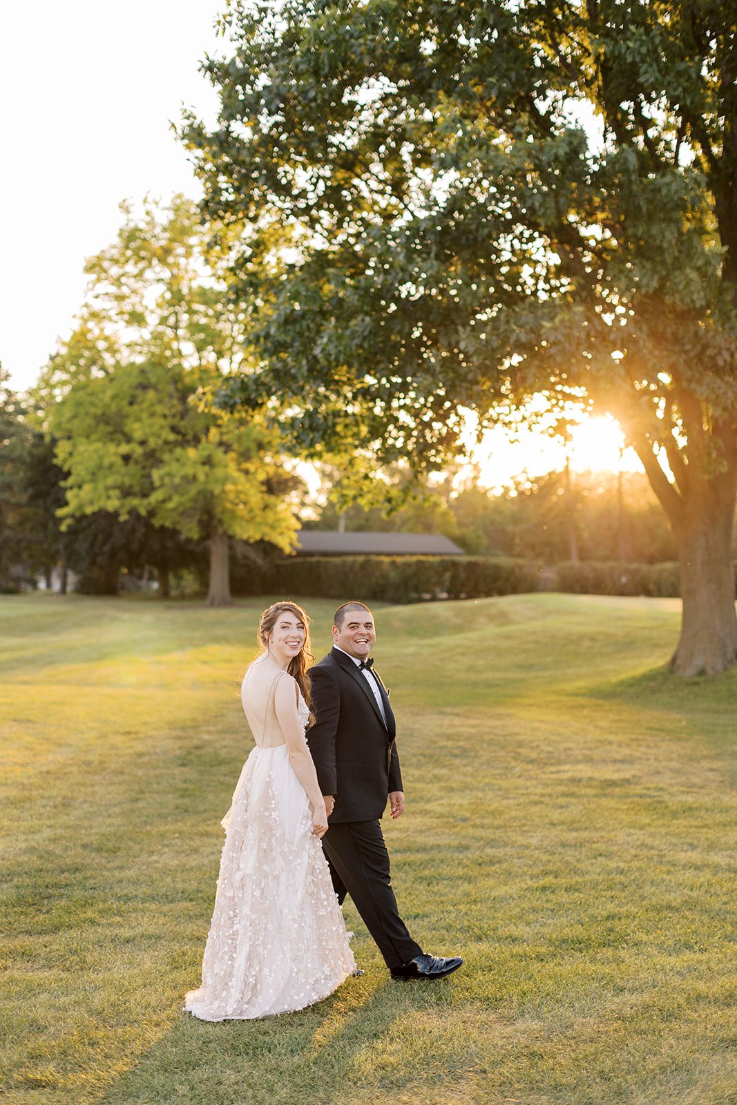 Bride and groom at Chicago Golf Club wedding