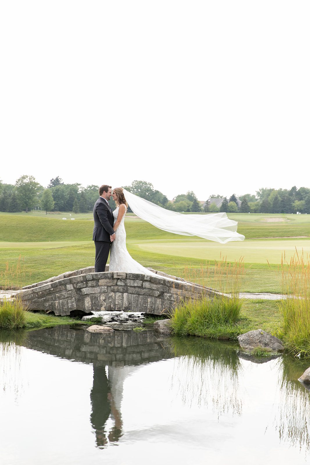 Bride and groom at Conway Farms Golf Club wedding